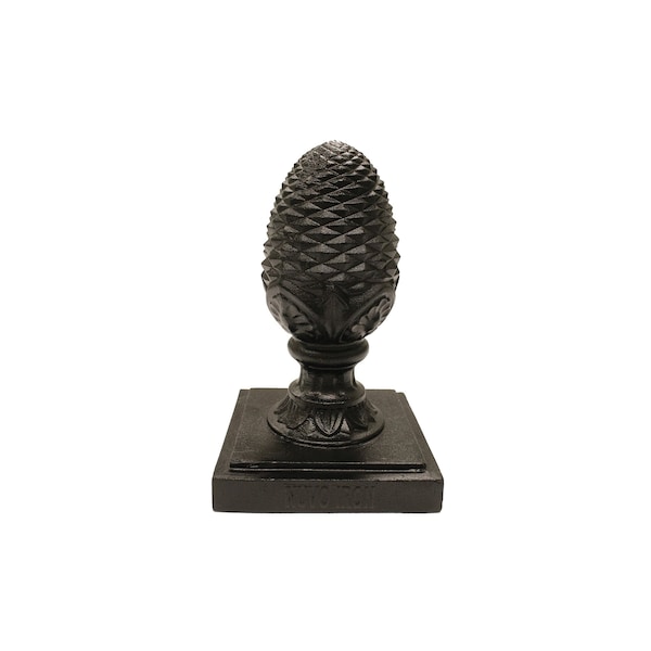 Nuvo Iron 6in x 6in BLACK ALUMINUM PINNEAPPLE ORNAMENTAL PYRAMID POST CAP - PCP08