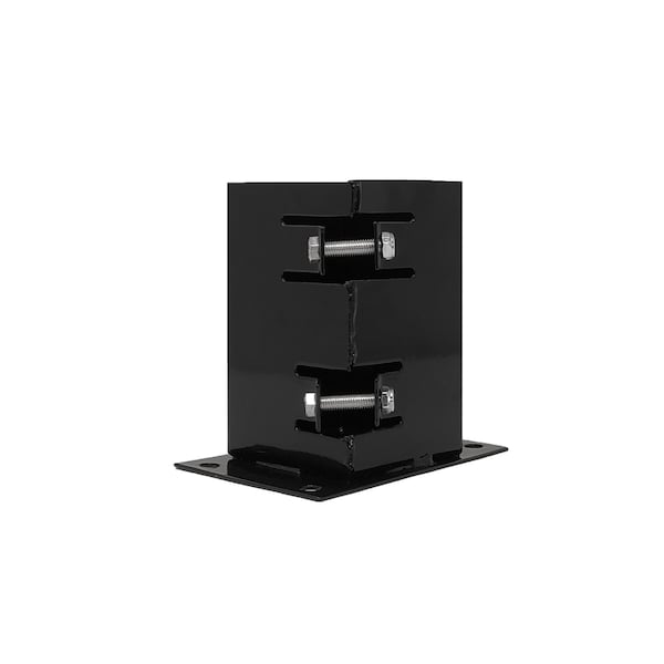 Nuvo Iron BLACK STEEL BOLT DOWN POST BASE ANCHOR FOR 4in x 4in POSTS - BDPA4B