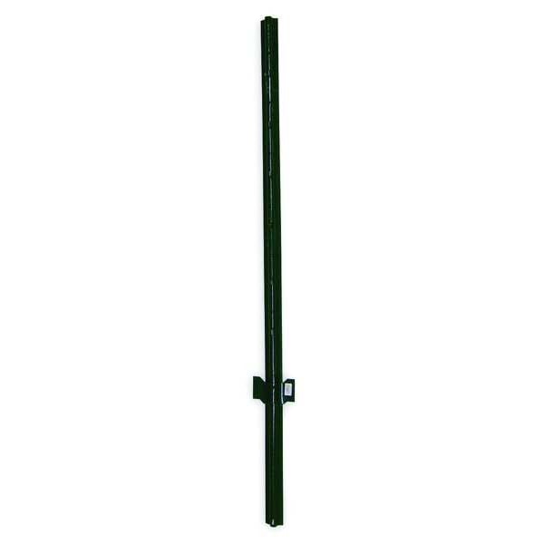 Zoro Select U-Channel Fence Post, 14 ga Gauge, 60 in H, 1 5/16 in Dia, 0.47 lb Wt/Ft. - 4LVG5