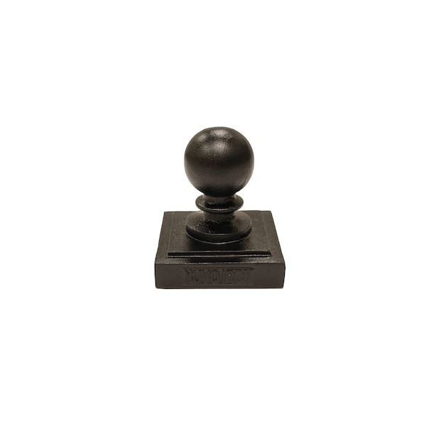 Nuvo Iron 4in x 4in BLACK ALUMINUM ORNAMENTAL BALL POST CAP - PCB03