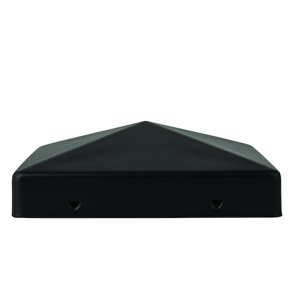 Nuvo Iron 6in x 6in BLACK EAZY-CAP PATENTED PYRAMID USA POST CAPS - US-PCP12BLK