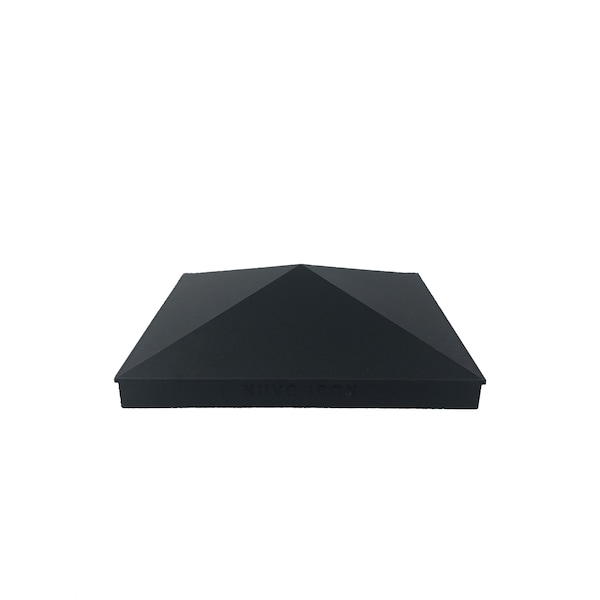 Nuvo Iron 8in x 8in BLACK ALUMINUM ORNAMENTAL PYRAMID POST CAP - PCP16