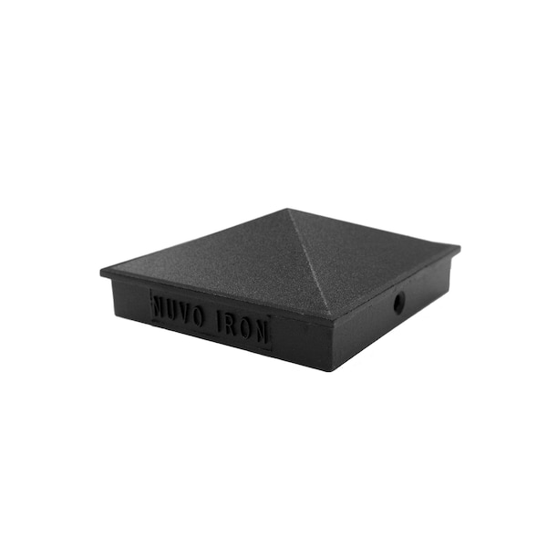 Nuvo Iron 6in x 6in BLACK ALUMINUM ORNAMENTAL PYRAMID POST CAP - PCP03