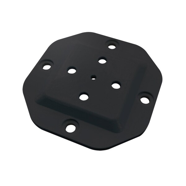 Nuvo Iron BLACK 4in x 4in HEAVY DUTY WOOD POST CONNECTOR PLATE - HDWPCP4B