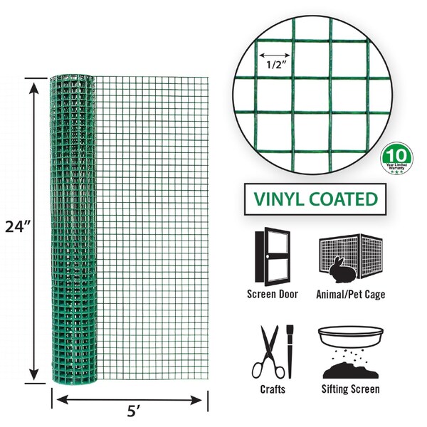Garden Zone Garden Craft 24 in. H X 5 ft. L Steel Hardware Cloth 1/2 in. - 272405
