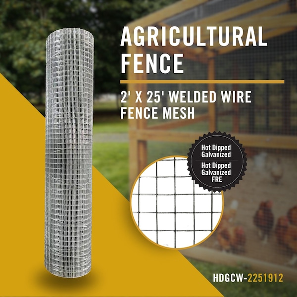 Nuvo Iron 2-ft x 25-ft - Welded Wire Fence Mesh -Square Mesh - Hot Dipped Galvanized - HDGCW-2251912