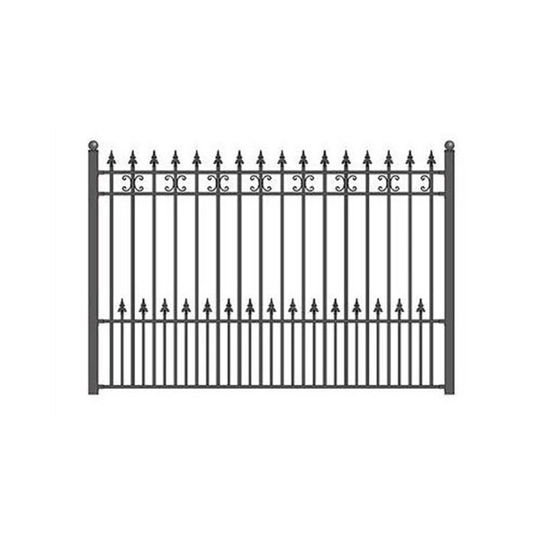 Tepee Supplies FENCESTP Venice Style Iron Wrought Steel Fence 8' X 5' - Black - TE3303933