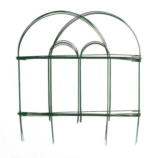 Glamos Wire Folding Wire Fence, 8 ft L, 18 in H, Green, Powder-Coated - 778009