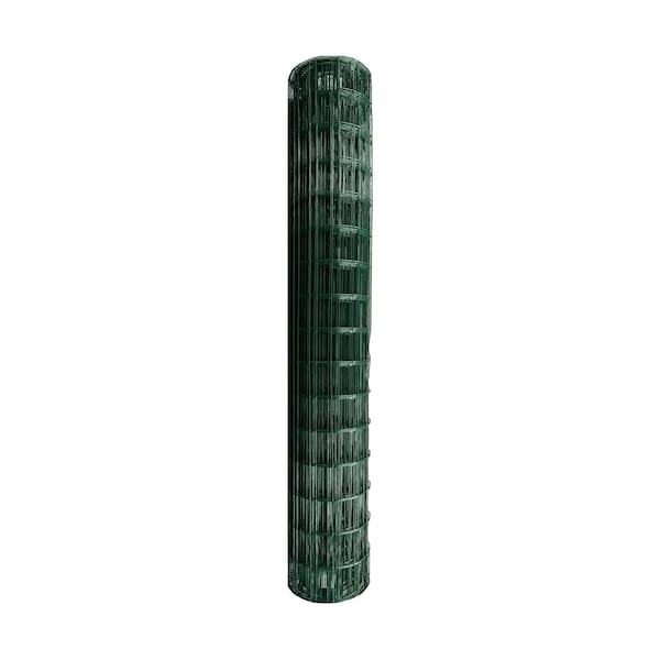 Nuvo Iron 4-ft x 50-ft -Welded Wire Fence Mesh - Rectangular Mesh - Green Vinyl PVC Coated - GCWW-4501632