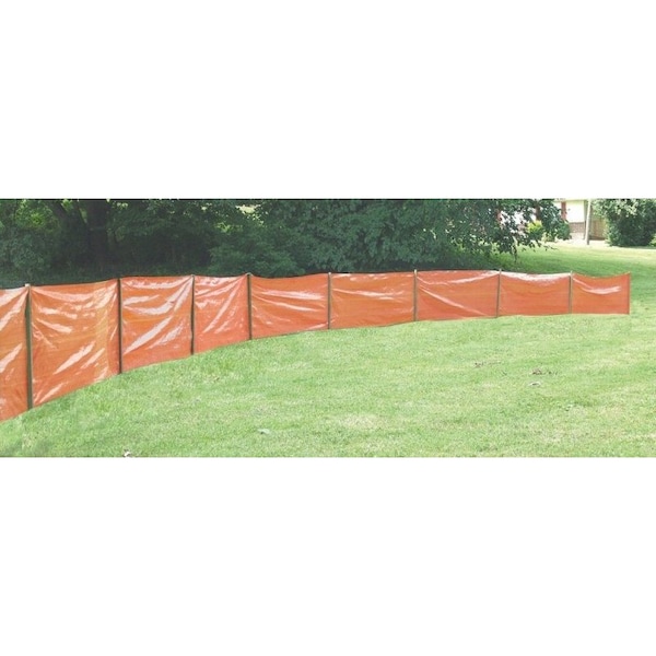 Mutual Industries Silt Fence, 100 ft L, 36 in W, 112 x 112 in Mesh, Fabric, Orange - 14987-45-36