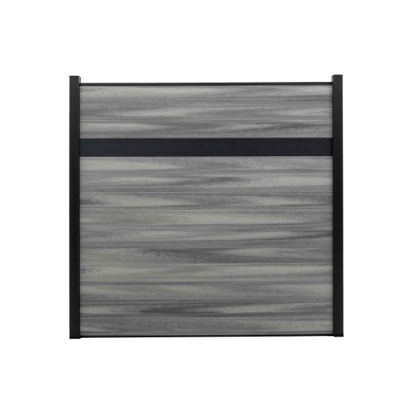 Jewett Cameron Companies Estate 6'W x 6'H Oxford Grey Aluminum/Composite Horizontal Fence Starter Section- IN GROUND - EF EG2206