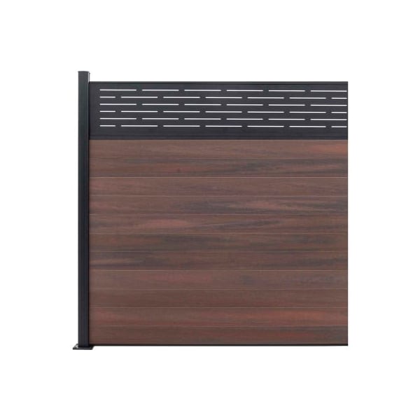 Jewett Cameron Companies Lattice Top 6'W x 6'H Black Rose Aluminum/Composite Horizontal Fence Adder Section - SURFACE MT - EF LS1226