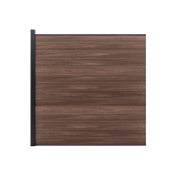 Jewett Cameron Companies Full Composite 6'W x 6'H King Cedar Aluminum/Composite Horizontal Fence-Adder Section-IN GROUND - EF UG1216