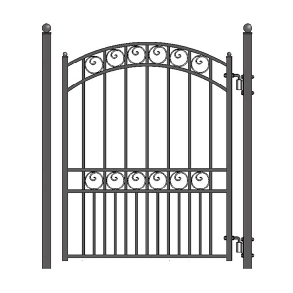 Tepee Supplies 5 ft. Paris Style Iron Pedestrian Gate, Black - TE2191458