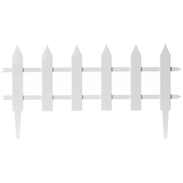Invernaculo 12 x 21.75 x 0.04 in. Vinyl Garden Lawn Picket Fence Patio Flower Bed Garden Lawn Gate, White - IN2641645