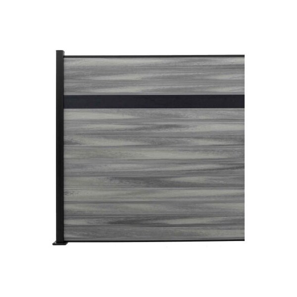Jewett Cameron Companies Estate 6'W x 6'H Oxford Grey Aluminum/Composite Horizontal Fence Adder Section - SURFACE MOUNT - EF ES1206