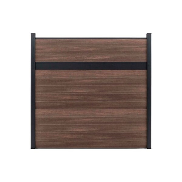 Jewett Cameron Companies Estate 6'W x 6'H King Cedar Aluminum/Composite Horizontal Fence Starter Section- IN GROUND - EF EG2216
