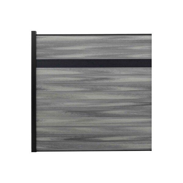 Jewett Cameron Companies Estate 6'W x 6'H Oxford Grey Aluminum/Composite Horizontal Fence-Adder Section-IN GROUND - EF EG1206