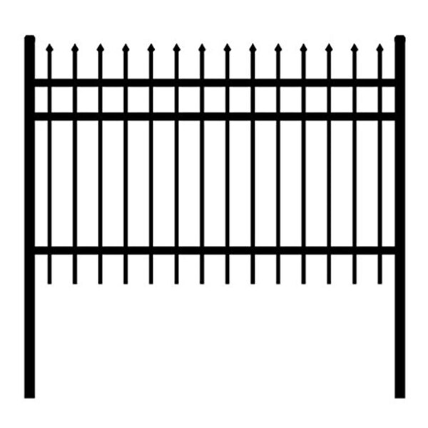 Tepee Supplies 8 x 4 ft. Rome Style Self Unassembled Steel Fence Black - TE2752263