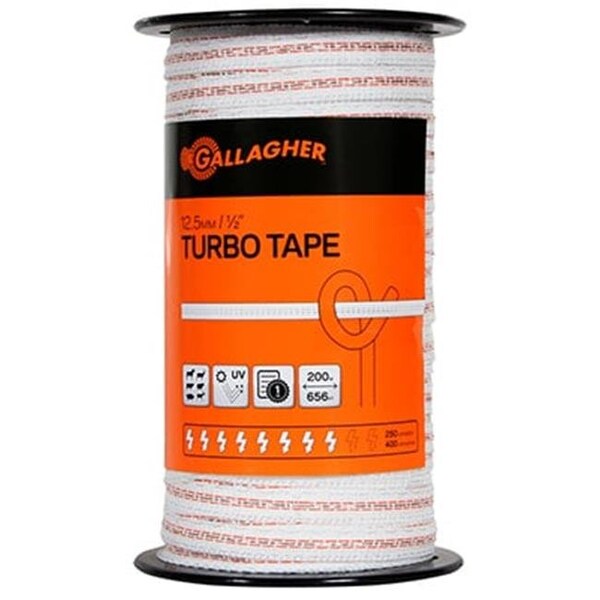 Gallagher Gallagher G62354 0.5 x 656 ft. Ultra White Turbo Tape - 183360