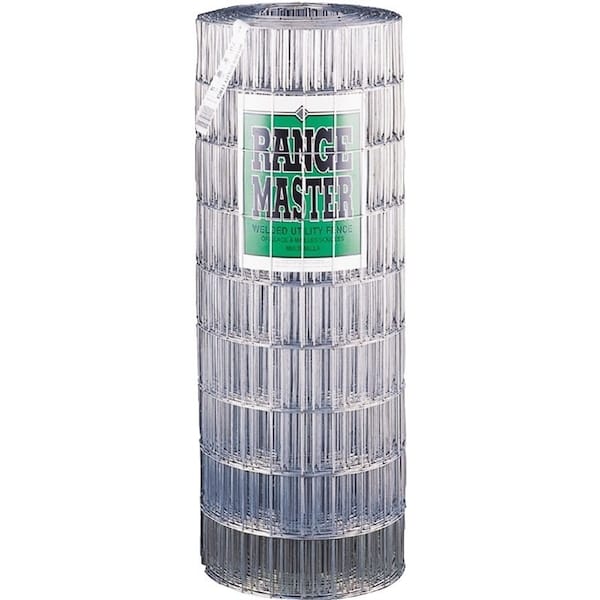 Rangemaster Welded Utility Fence, 50 ft L, 72 in H, 2 x 4 in Mesh, 14 Gauge, Galvanized - 7755