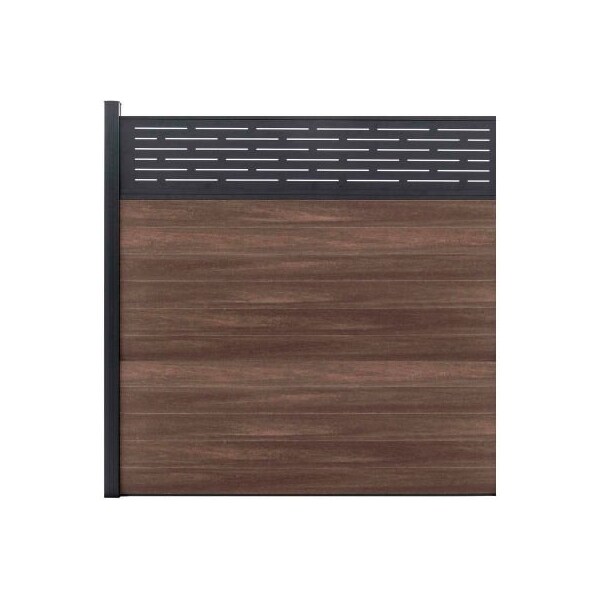 Jewett Cameron Companies Lattice Top 6'W x 6'H King Cedar Aluminum/Composite Horizontal Fence-Adder Section-IN GROUND - EF LG1216