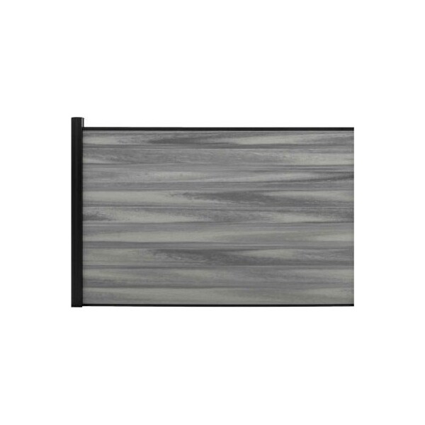 Jewett Cameron Companies Full Composite 6'W x 4'H Oxford Grey Aluminum/Composite Horizontal Fence-Adder Section-IN GROUND - EF UG1204