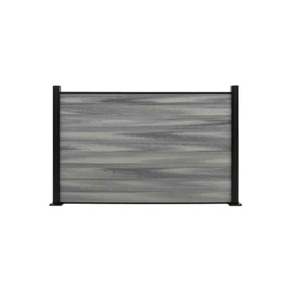 Jewett Cameron Companies Full Composite 6'Wx 4'H Oxford Grey Aluminum/Composite Horizontal Fence- Starter Section-SURFACE MT - EF US2204