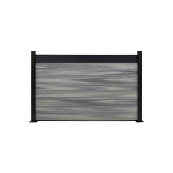 Jewett Cameron Companies Estate 6'W x 4'H Oxford Grey Aluminum/Composite Horizontal Fence - Starter Section-SURFACE MOUNT - EF ES2204