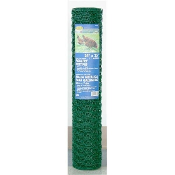 Mat Mat 24in. x 25ft. 1in. Mesh PVC Coated Green Poultry Netting  308452B - 308452B