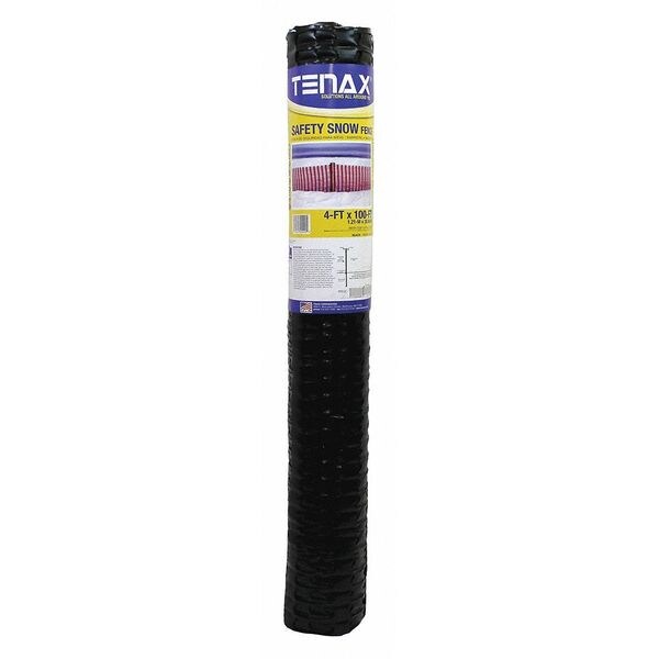 Tenax Safety, SnowFence, 4 FT. x 100 FT. Black, Oval Mesh Size 3.8 in X 1.1 in - 90600109