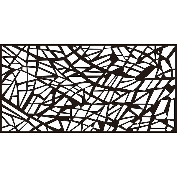Highlanderhome LaserCut Metal Privacy Fence, WideLine, Black, 24" x 48"/pc - WIDELINE_BLACK_1PC