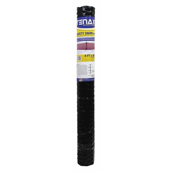 Tenax Safety, Snow Fence, 4FT. x 50 FT. Black, Mesh Size 3.8"X1.1" - 90600009