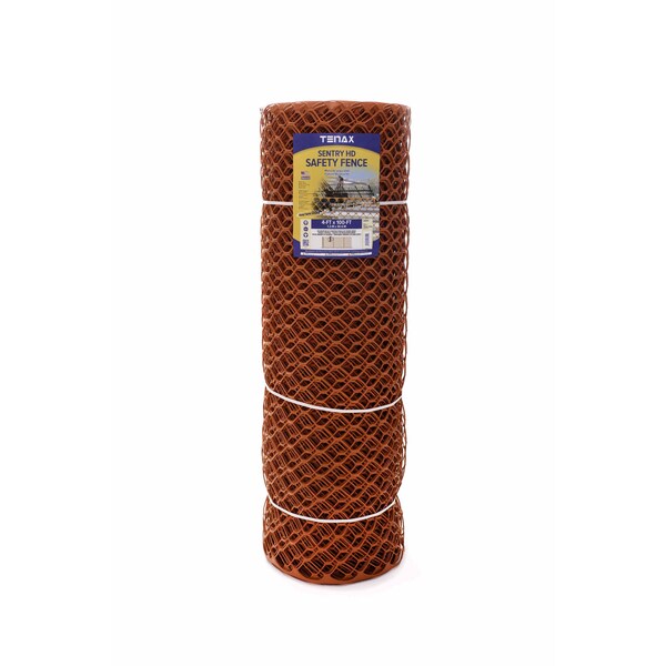 Tenax Sentry HD 4FT X 100FT Orange Fence, Mesh Size 2.36"X2.36" - 64313304