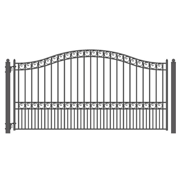 Tepee Supplies 14 ft. Paris Style Iron Single Swing Driveway Gate - TE3288070