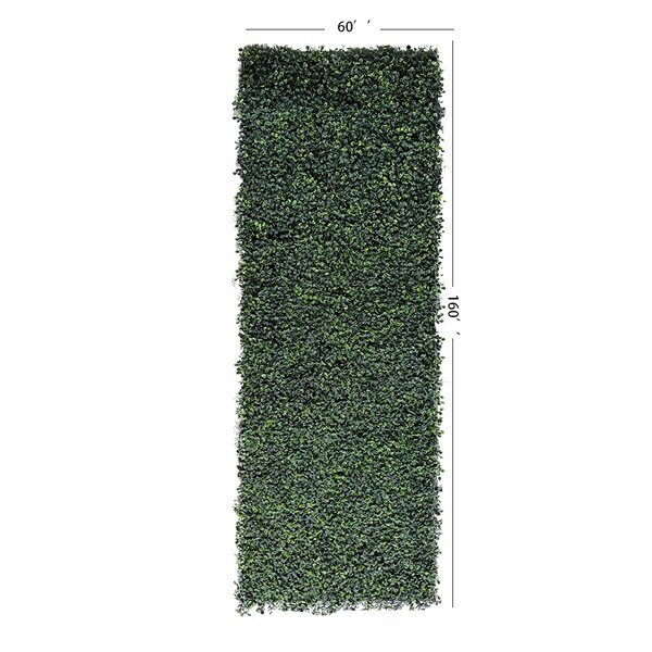Ejoy 60in x 160in Artificial Dark Green Boxwood Roll Panels for Outdoor Use - 60X160HEDGEROLL_DARKGREEN_1ROLL