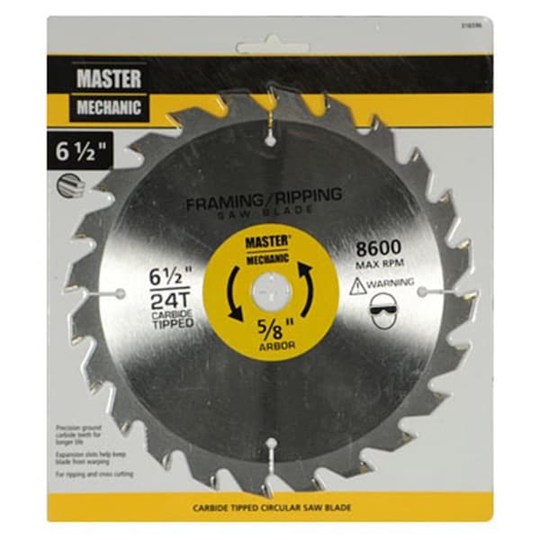 Disston 6.5 in. Master Mechanic Framing Combination & Rip Circular Saw Blade, 24 Tooth - DI569974