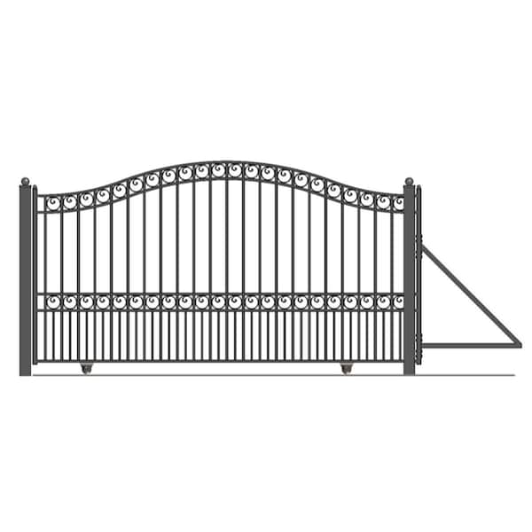 Tepee Supplies 16 ft. Paris Style Iron Single Slide Driveway Gate with AC1500 Operator - TE3303927