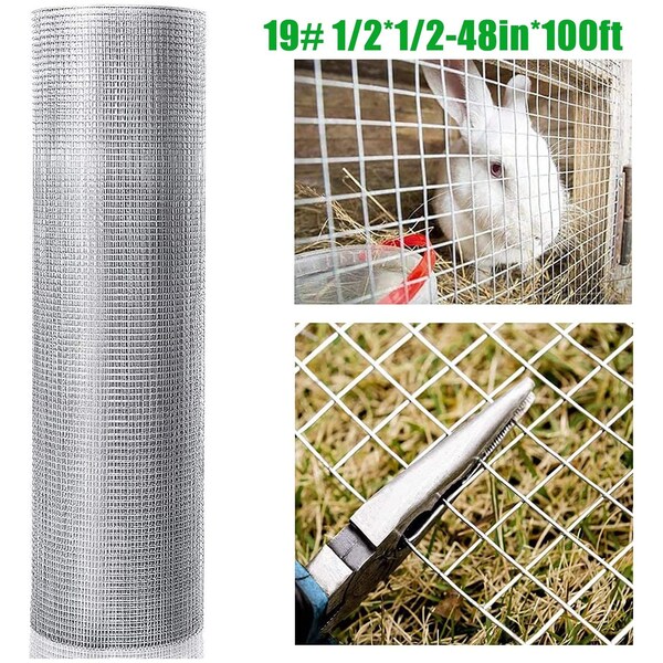 Edendirect 4 ft. x 100 ft. 19-Gauge Hot-Dip Galvanized Welded Wire Fence for Garden Plants, Rabbit Cages - ED-W2286P160445