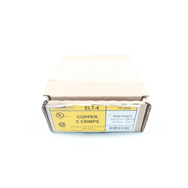 ILSCO ELT-4 CAJA DE 10 CONECTORES DE CRIMPS DE COBRE E - ELT-4