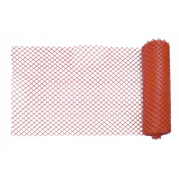 Mutual Industries Heavy-Duty Diamond Link Fence, 4' X 100', Orange - 14988-145-100