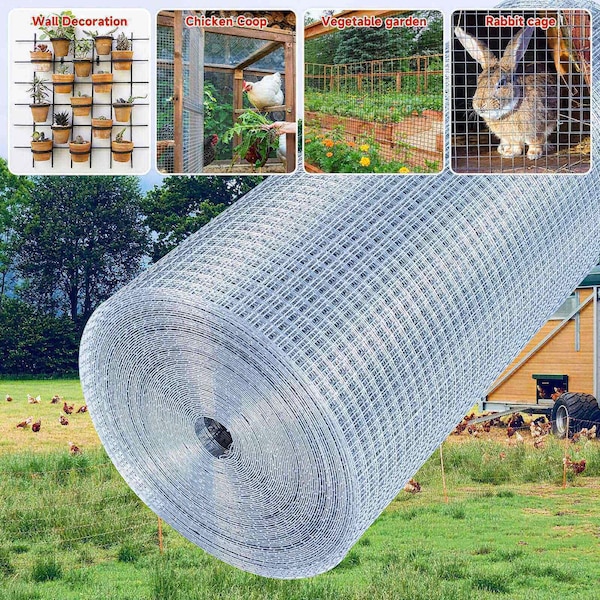 Edendirect 1/2 in. x 4 ft. x 100 ft. 19-Gauge Hot-Dip Galvanized Welding Cloth for Animal Cages - ED-X003Z3S5FR