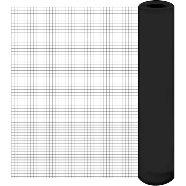 Trident Fence Welded Wire Fence, Black PVC Coated, 16ga, 7x100ft, 1x2-2x2Graduated Mesh - W167100G1222B