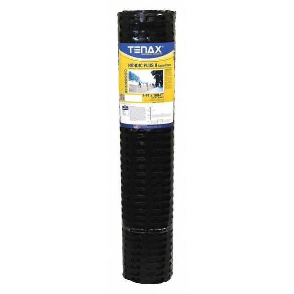 Tenax Tenax Nordic Plus II High Density Polyethylene Snow Fence 4 FT X 100 FT Black, Oval Mesh Size 3.5in X 0.9in - 9083709