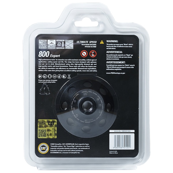 Caterpillar 800 Expert Double Row 30 /40 Mesh Grit Diamond Grinder 5/8-In 11 Thread 4 1/2-In - 115mm - DA36033