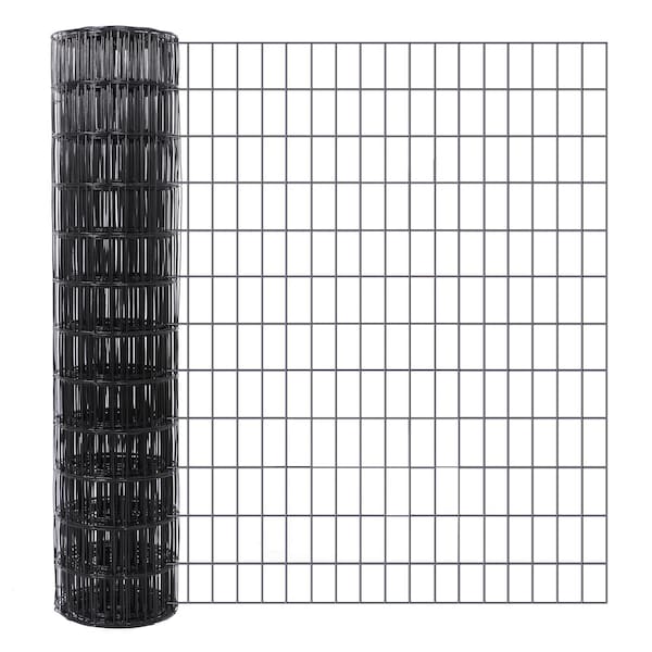 Edendirect 16-Gauge 36 in. x 50 ft. Black PVC Coated Welded Wire Fence for Garden & Dog Fencing - ED-X0033366FR