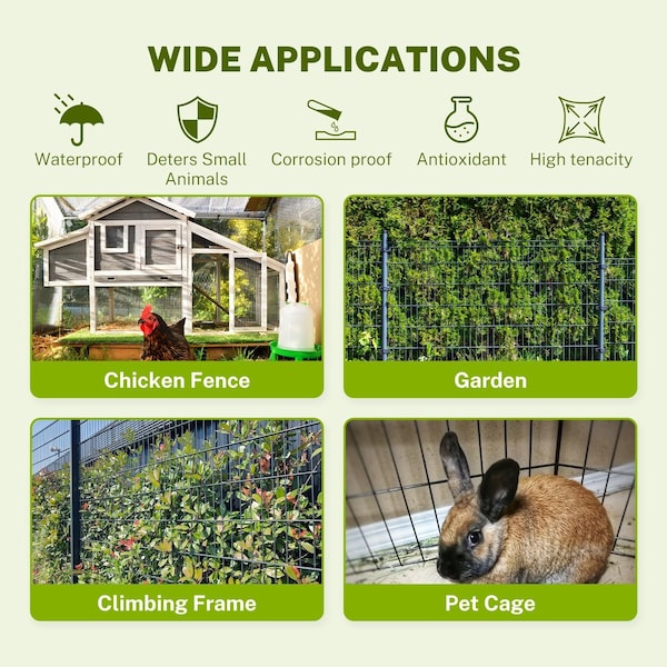 Edendirect 16-Gauge 36 in. x 50 ft. Black PVC Coated Welded Wire Fence for Garden & Dog Fencing - ED-X0033366FR