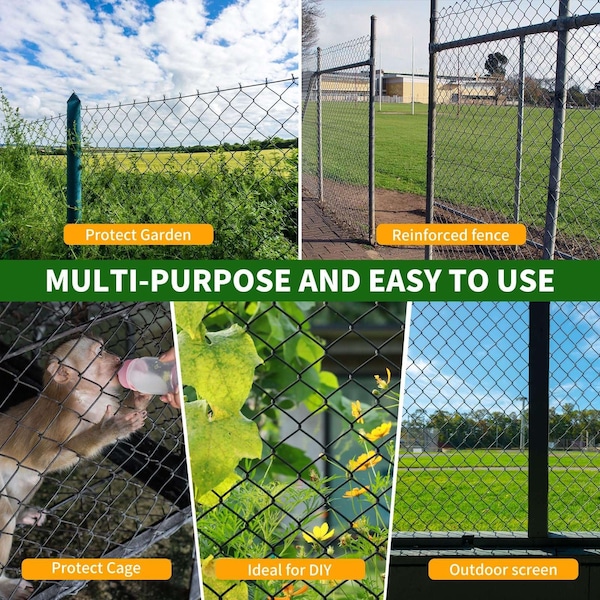 Edendirect Heavy-Duty 6 ft. x 50 ft. Galvanized Steel Chain Link Fence for Garden, Ranch & Security Protection - ED-X0043YVOAP
