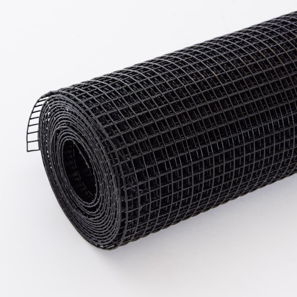 Edendirect 4 ft. x 50 ft. 19-Gauge Black Vinyl Coated Welded Wire Fence - ED-W2286P160459