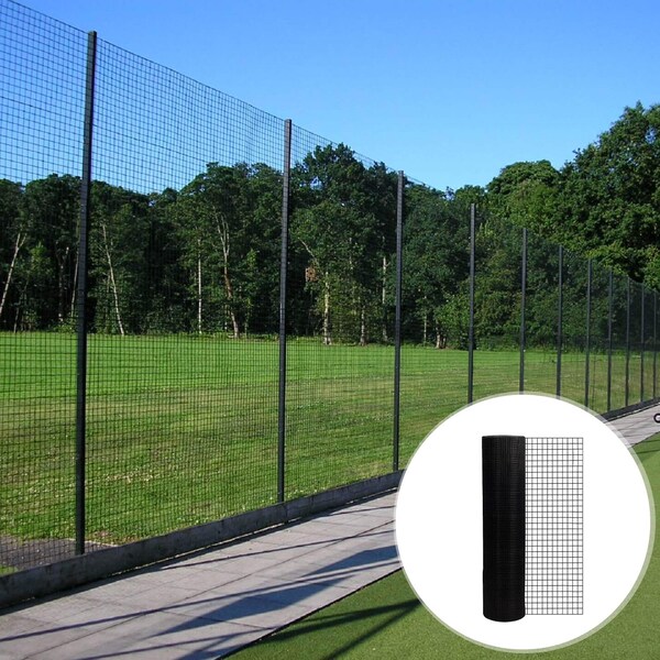 Edendirect 4 ft. x 50 ft. 19-Gauge Black Vinyl Coated Welded Wire Fence - ED-W2286P160459